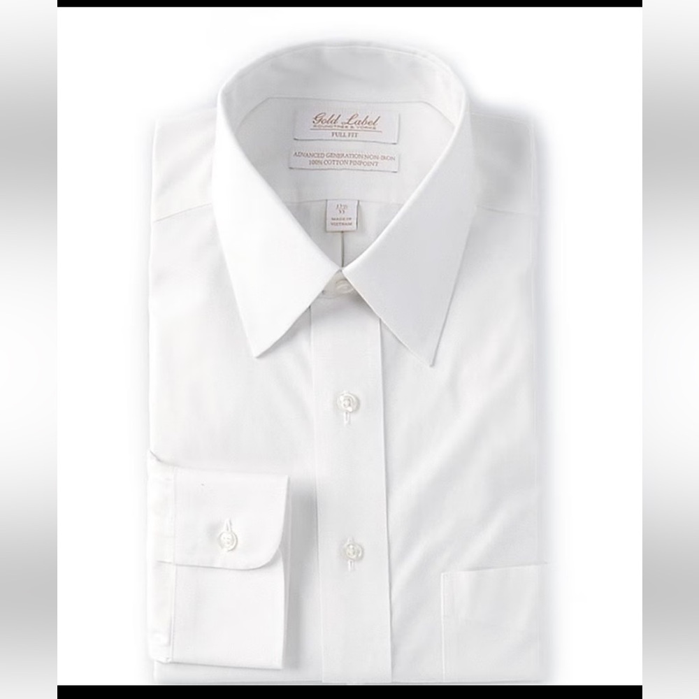 NWT Gold Label Roundtree & Yorke Full-Fit Non-Iron Button-Down Collar